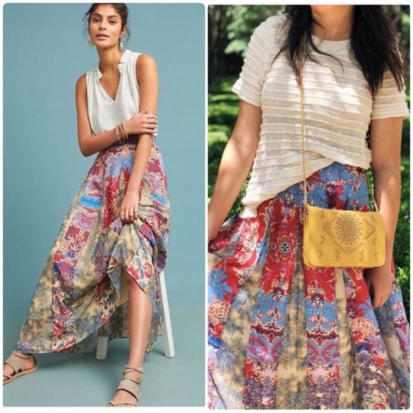 🆕NWT sz XS-S Anthropologie boho maxi skirt - Picture 2 of 8